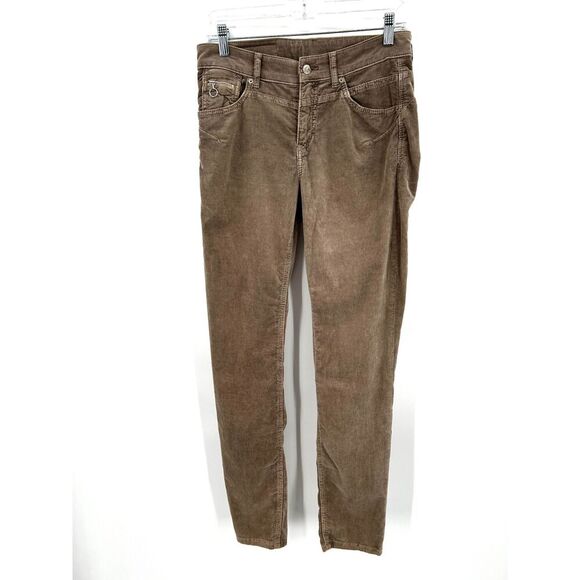 MAC RICH JEANS Women's Brown Pebble Stone Rich Slim Soft Corduroy Jeans Size 6 - Picture 2 of 10
